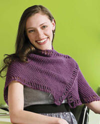 The Five Peaks Shawl with Tunisian eyelet border.