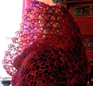 Firewirbel, a Starwirbel crocheted with Alchemy Yarn Tweedy