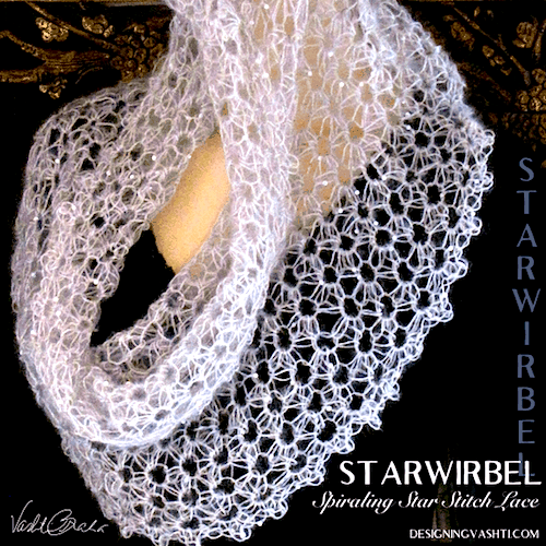 Crochet class image for Starwirbel webby veil-like star stitch lace