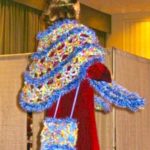 Vashti modeling. Her bag that matches Doris Chan's Celebration Shawl