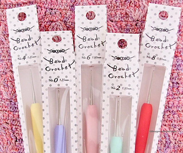 Tulip Cushioned Bead Crochet Hooks by Size