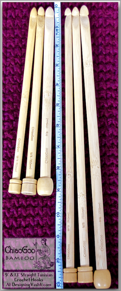 Bamboo Crochet Hooks by Size: K, L, M, N, P - Designing Vashti