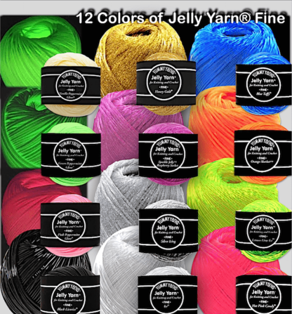 Jelly Yarn Fine Weight, all 12 colors!
