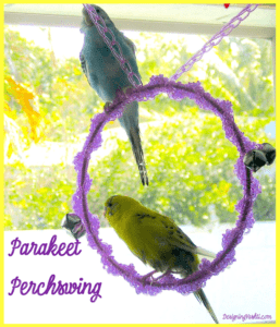 The Parakeet Perchswing free crochet pattern that uses the incomparable Jelly Yarn®.