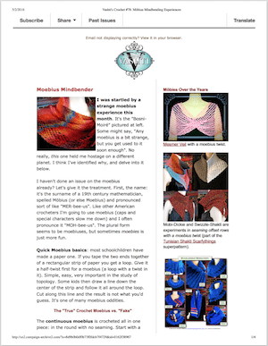 Thumbnail of issue #78 of Vashti's Crochet Inspirations newsletter: "Mindbending Mobius"