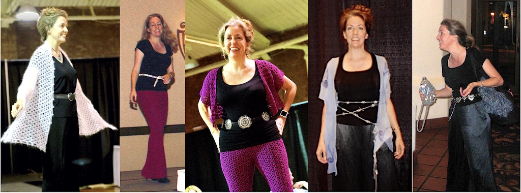 5 views of belts I wear with my conference clothes