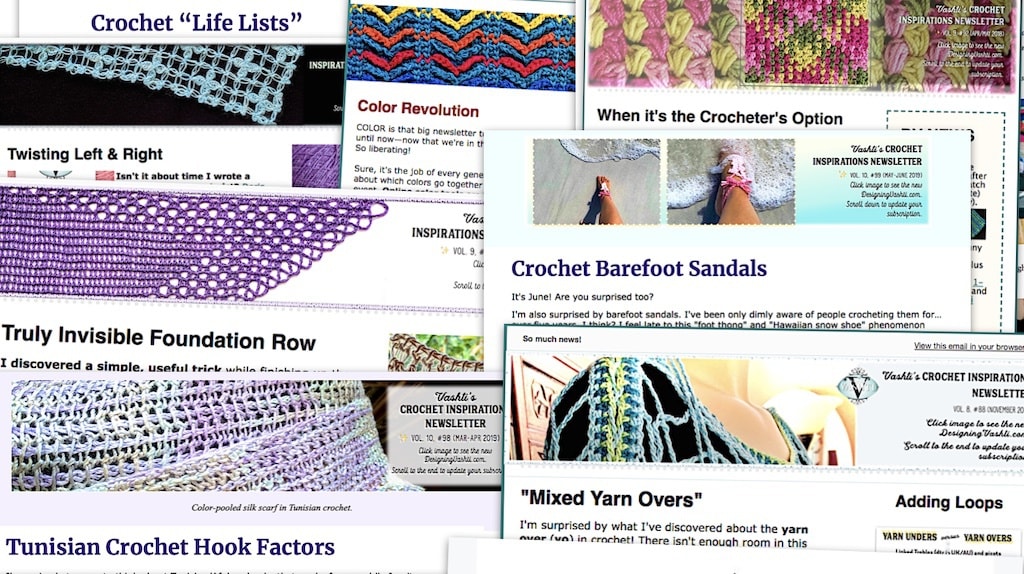 Crochet newsletter archive topic excerpts