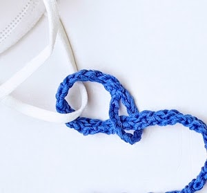 How to attach crochet loop to mask ear loop