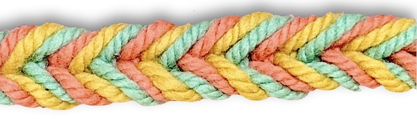 Herringbone Chains on a big scale in three colors of chunky wool